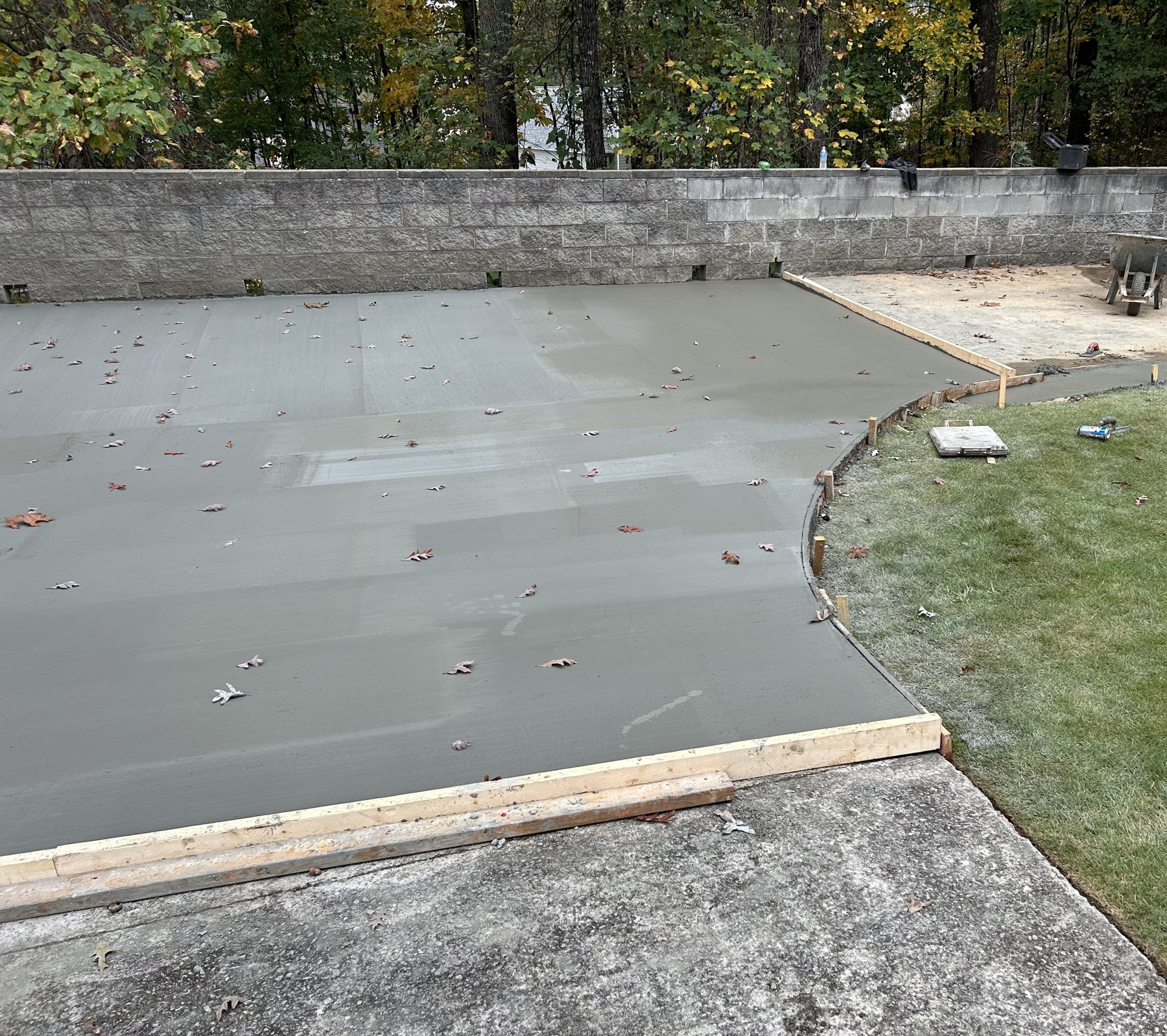 Basement pad replacement after photo 3 showing finished pad replacement concrete work by Colquitt Concrete in Georgia