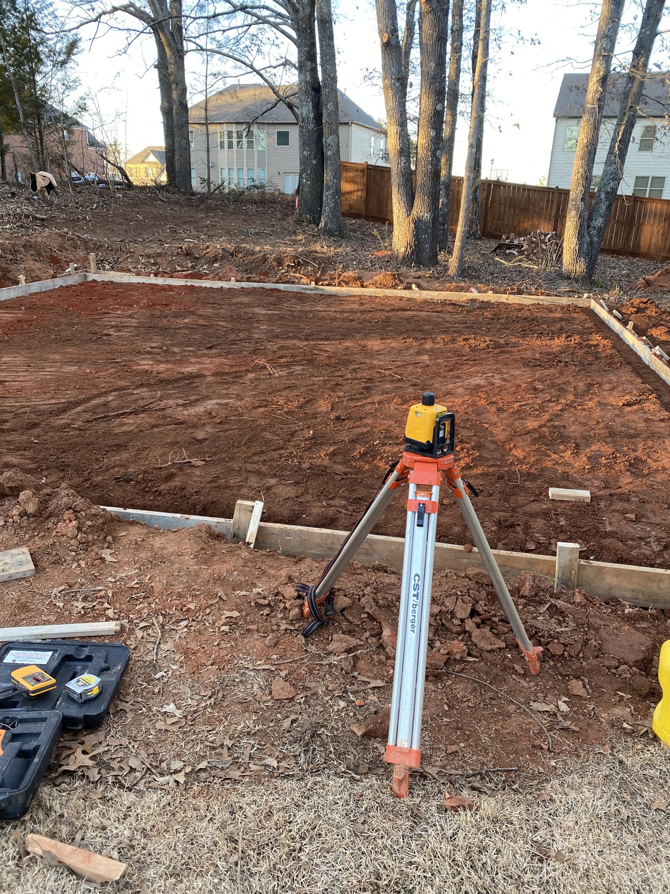 Curved walkway before photo 2 showing walkway concrete preparation by Colquitt Concrete in Georgia