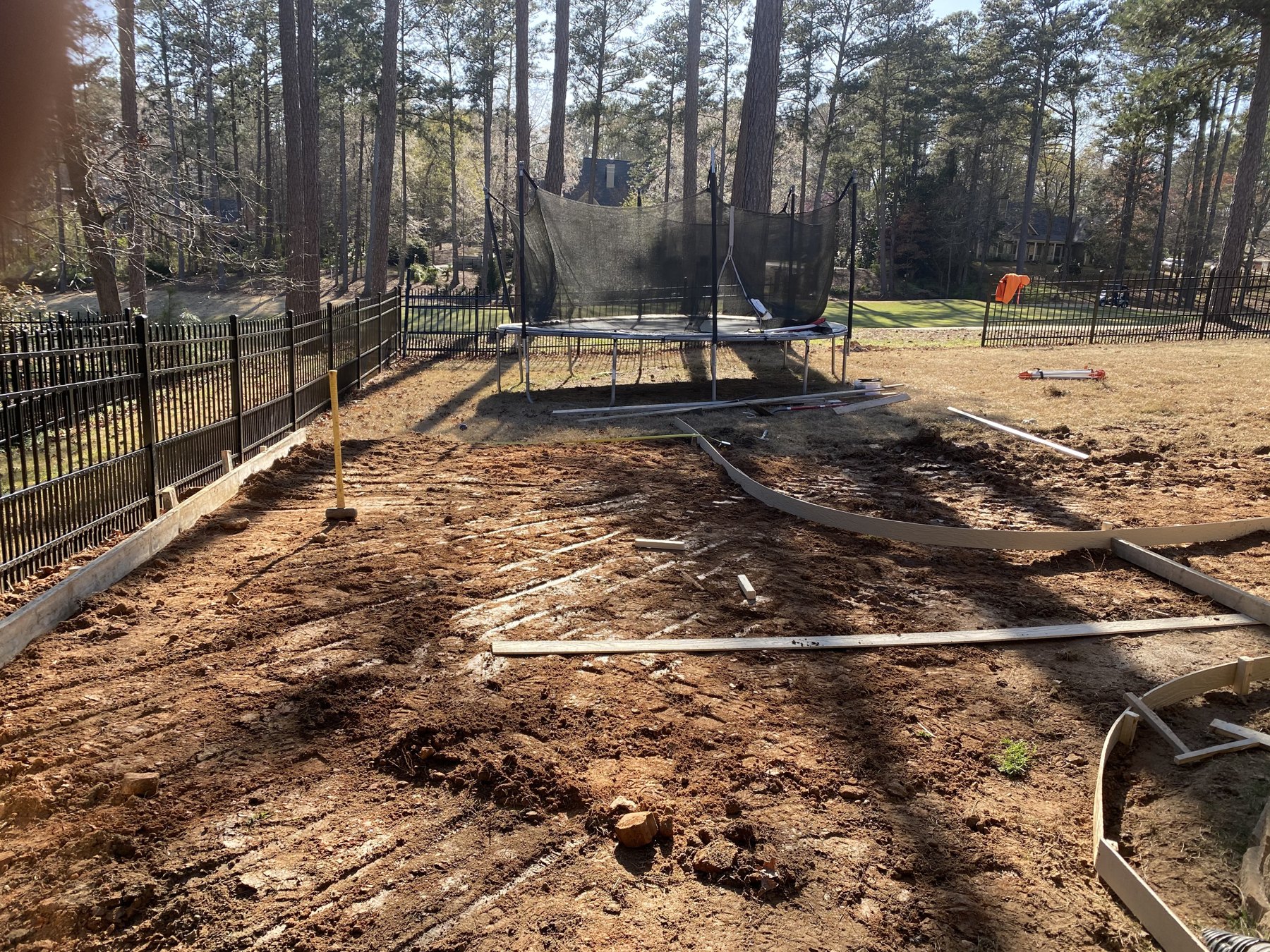 Curved walkway before photo 3 showing walkway concrete preparation by Colquitt Concrete in Georgia