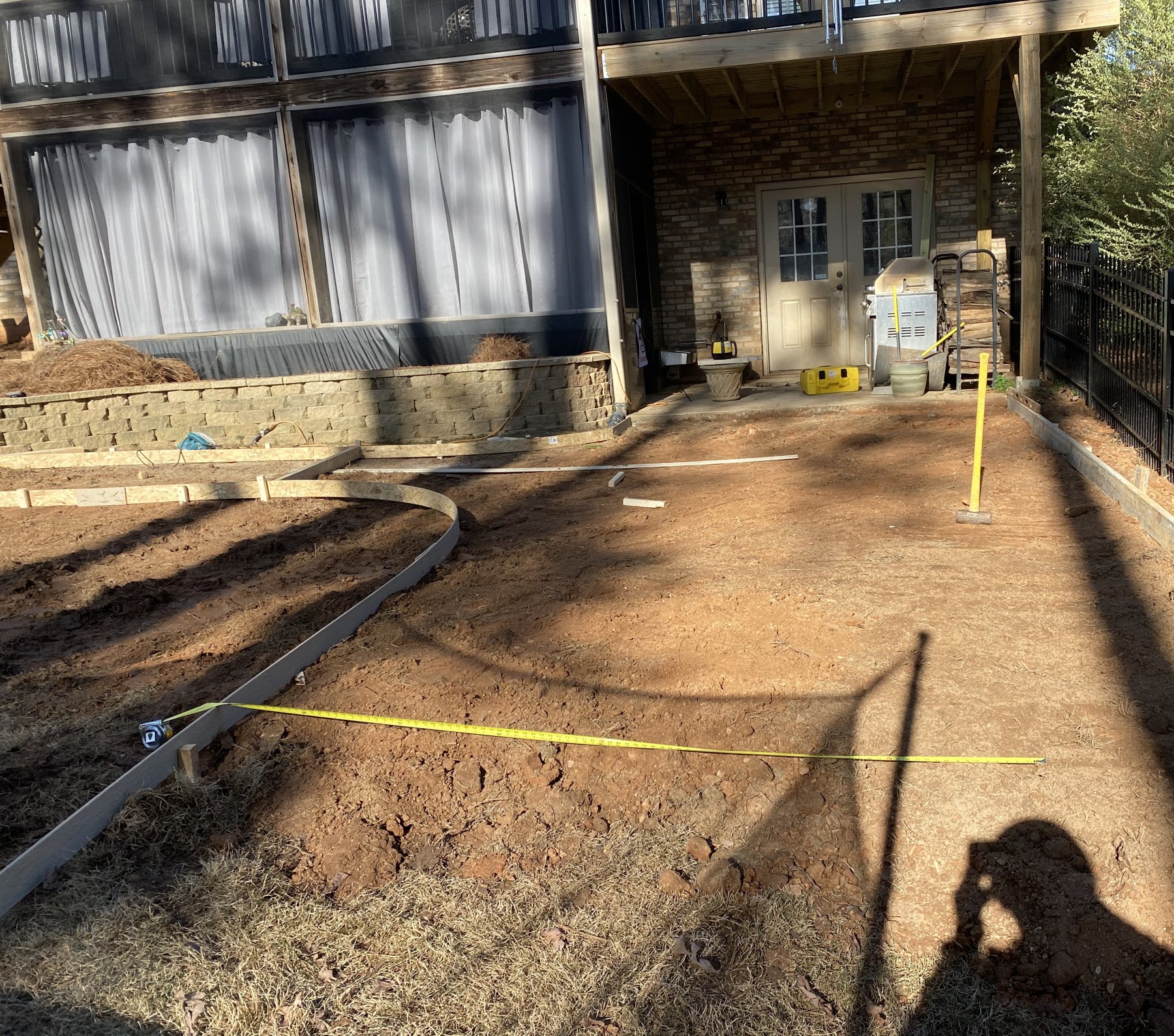 Garage walkway approach before photo 1 showing walkway concrete preparation by Colquitt Concrete in Georgia