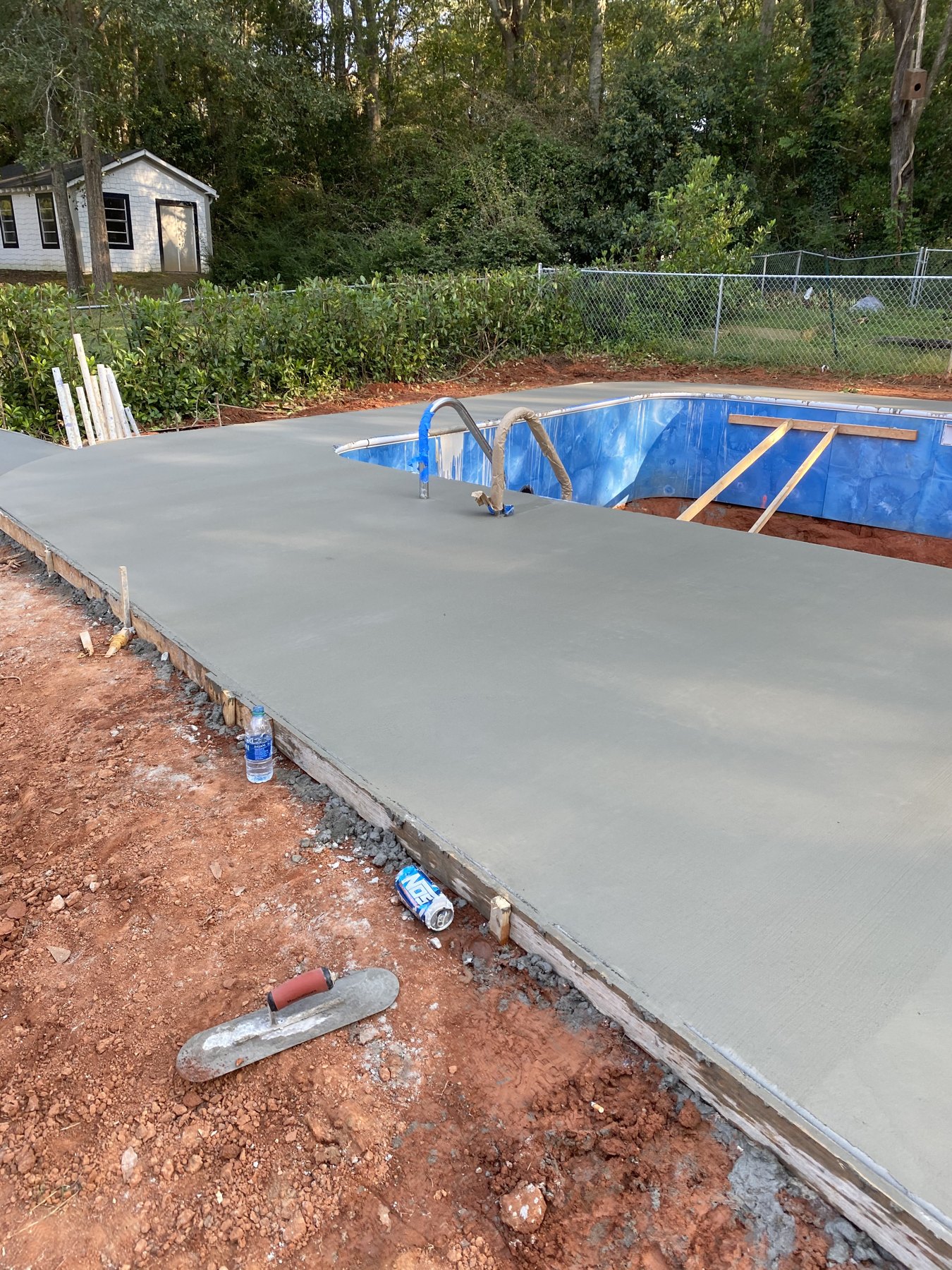 Pool deck extension after photo 4 showing finished pool deck concrete work by Colquitt Concrete in Georgia