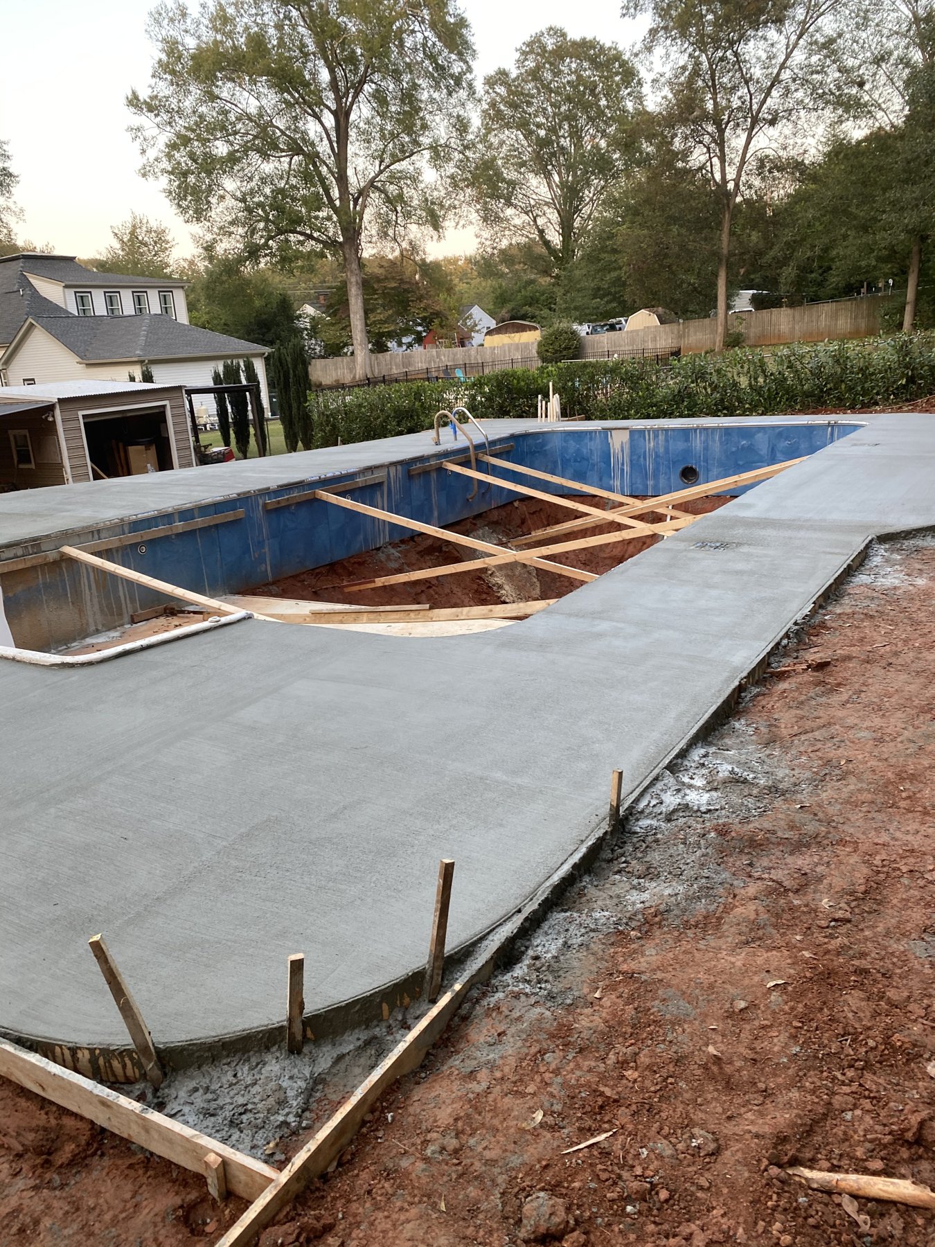 Pool deck extension after photo 5 showing finished pool deck concrete work by Colquitt Concrete in Georgia