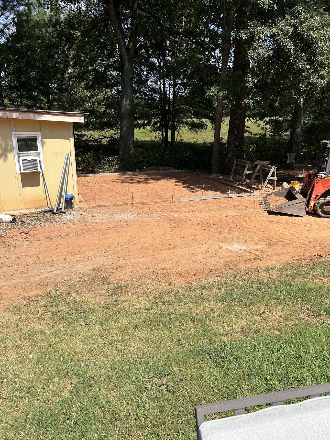 Shop apron and slab before photo 1 showing shop slab concrete preparation by Colquitt Concrete in Georgia